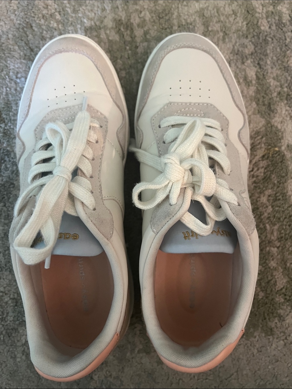 Easy Spirit Merci White Leather Casual Sneakers 8.5